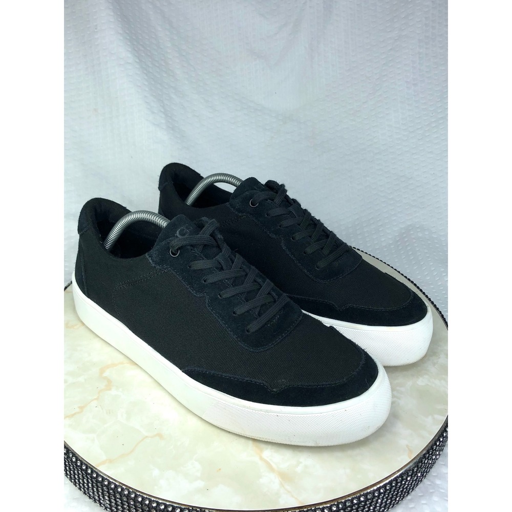 UGG Pearson Low Top Sneaker Mens 10.5 Black White Waterproof Canvas Suede Shoes